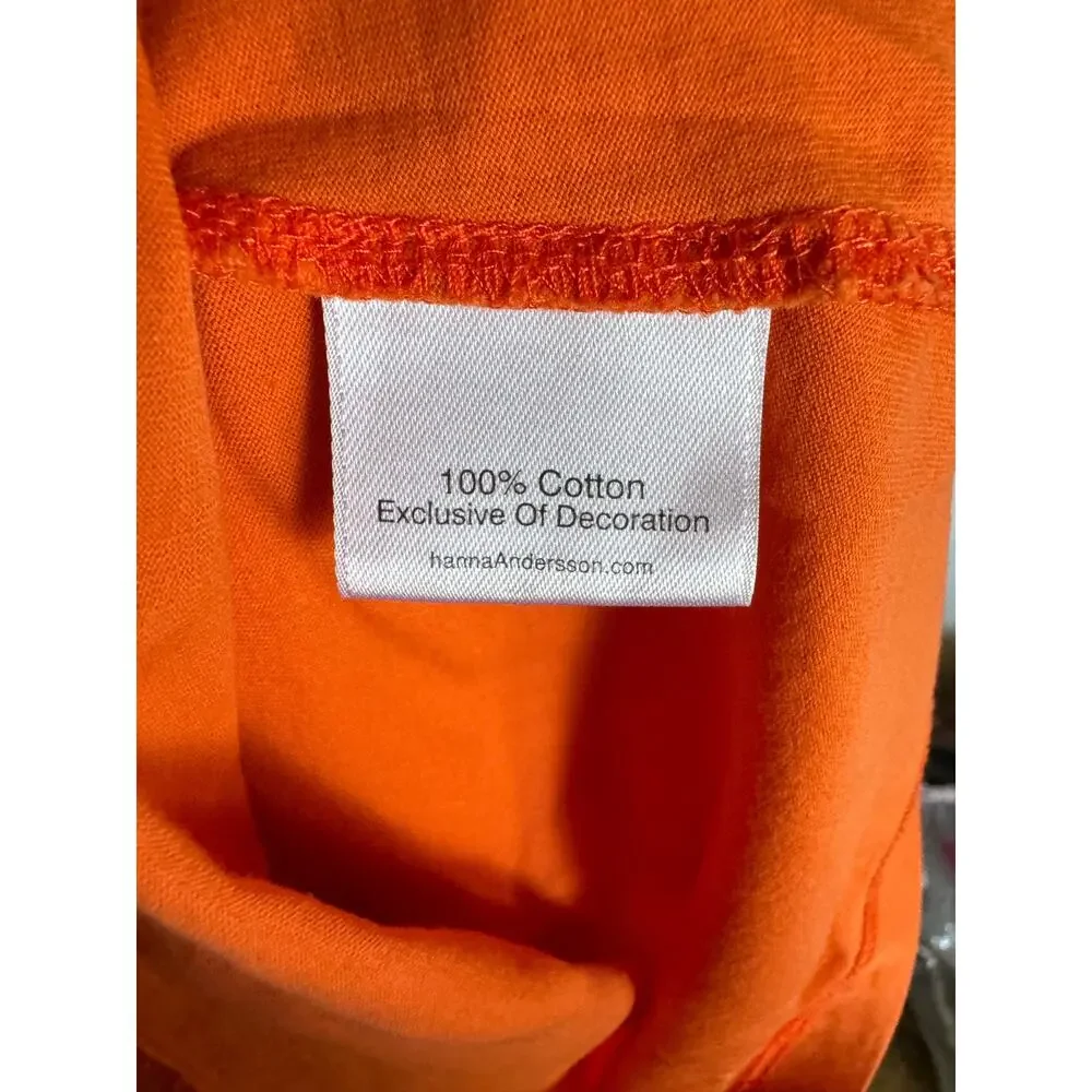 Hanna Andersson‎ Girls Dress Sz 8 130 Orange Flowers Sleeveless Knit